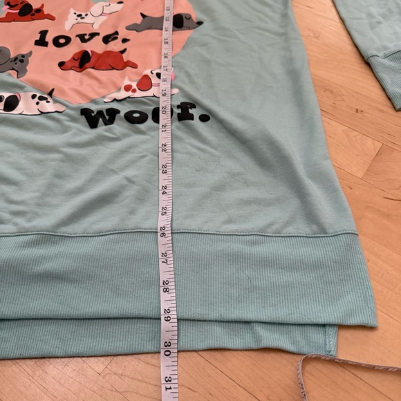 LuLaRoe Mint Green Top Live, Love, Woof Size Medium - Picture 4 of 6